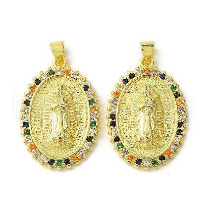 Brass Micro Pave Colorful Cubic Zirconia Pendants KK-H472-51B-G-1