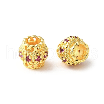 Brass Micro Pave Cubic Zirconia Bead KK-U067-08G-04-1
