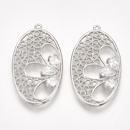 Brass Filigree Pendants KK-T038-331P-1