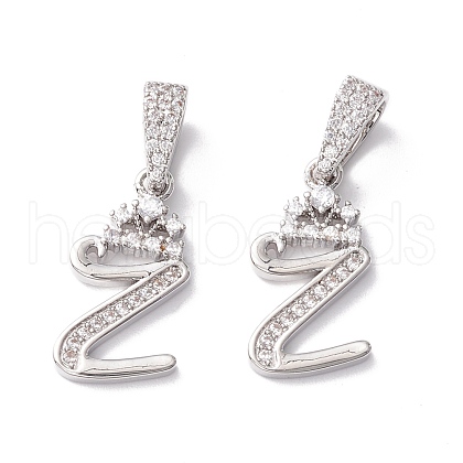 Eco-Friendly Brass Micro Pave Cubic Zirconia Pendants KK-K265-01P-Z-1