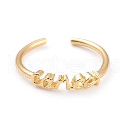 Constellation/Zodiac Sign Brass Cuff Rings RJEW-O042-06G-D-1