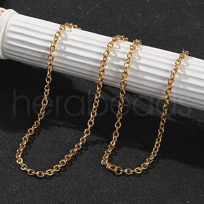 Ion Plating(IP) 304 Stainless Steel Cable Chain Necklaces for Women Men X-STAS-M102-68G-1