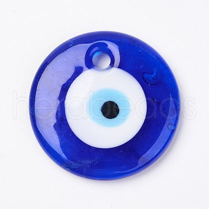 Handmade Lampwork Evil Eye Pendants X-LAMP-E106-02D-1