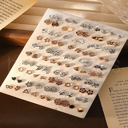 50Pairs Alloy Rhinestone Stud Earring Sets WGE3ED5-01-1