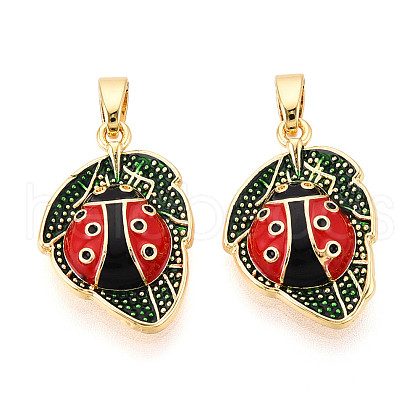 Brass Enamel Pendants KK-N257-60G-1