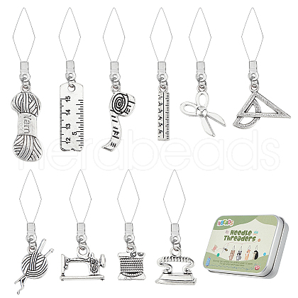 20Pcs 10 Style 304 Stainless Steel Threaders DIY-AB00051-1
