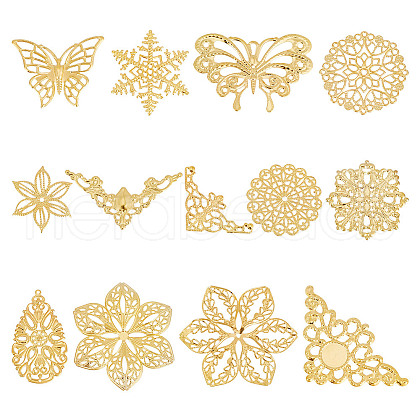 ARRICRAFT 130Pcs 13 Styles Iron Filigree Joiners Links DIY-AR0004-05-1