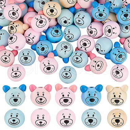   80Pcs 10 Styles Natural Wood European Beads WOOD-PH0002-75-1