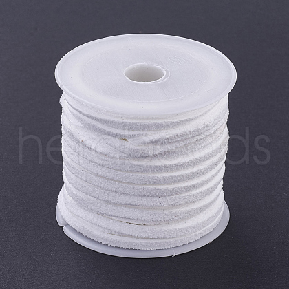 3x1.5mm White Flat Faux Suede Cord X-LW-R003-21-1