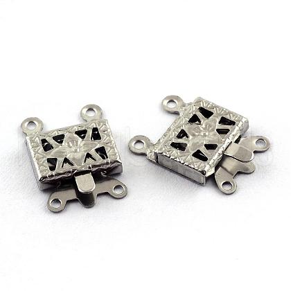 Tarnish Resistant 304 Stainless Steel Box Clasps STAS-Q194-27-1