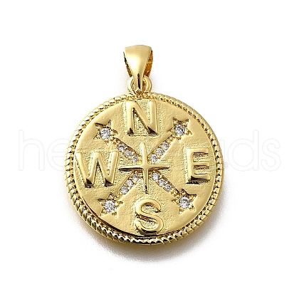 Brass Micro Pave Cubic Zirconia Pendants KK-P295-10G-1