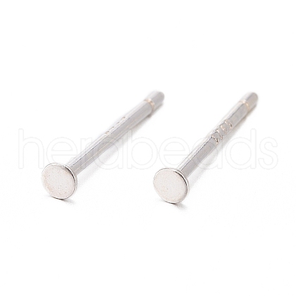 925 Sterling Silver Flat Pad  Stud Earring Findings STER-K167-045A-S-1