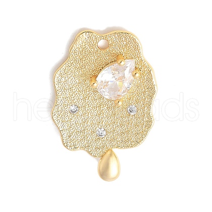 Brass Micro Pave Clear Cubic Zirconia Pendants KK-U064-17G-1