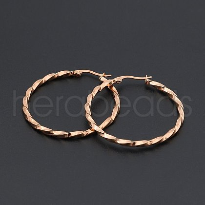 Titanium Steel Hoop Earrings STAS-TAC0001-11B-RG-1