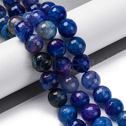 Natural Dragon Veins Agate(Dyed & Heated) Beads Strands G-K390-A08-01-1