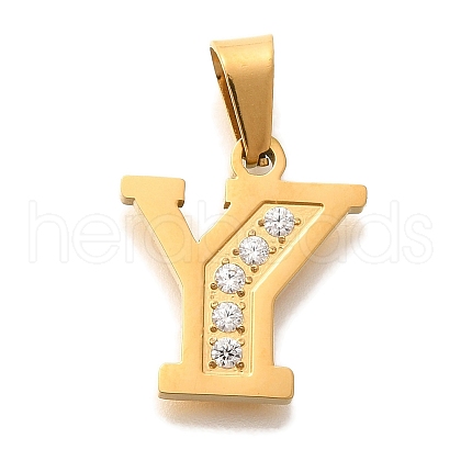 Ion Plating(IP) 304 Stainless Steel Rhinestone Pendants STAS-U035-01G-Y-1