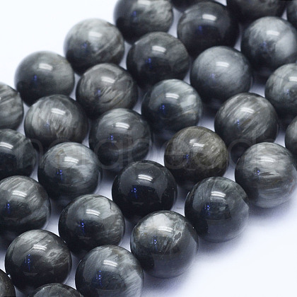 Natural Hawk's Eye Beads Strands G-L478-04-10mm-1