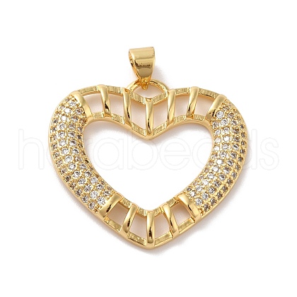 Rack Plating Brass Micro Pave Cubic Zirconia Pendants KK-E281-25G-1