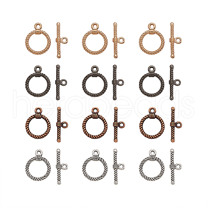 Tibetan Style Alloy Toggle Clasps PALLOY-TA0020-01-1