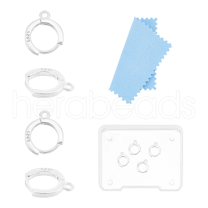 Unicraftale 4Pcs Sterling Silver Huggie Hoop Earring Findings STER-UN0001-76-1
