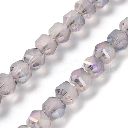 Electroplate Transparent Glass Beads Strands EGLA-I018-HR01-1