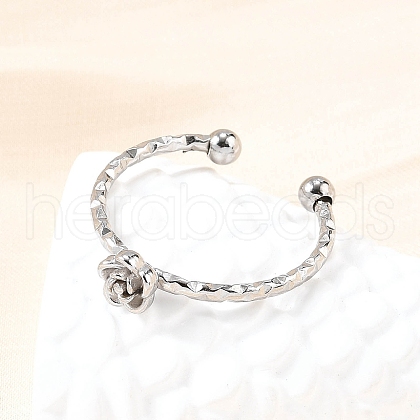 304 Stainless Steel Cuff Rings for Women RJEW-H250-01P-1