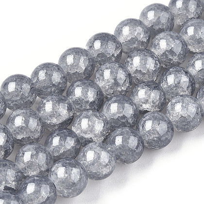 Baking Painted Crackle Glass Bead Strands X-DGLA-Q023-8mm-YS34-A-1