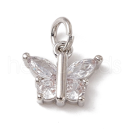 Brass Micro Pave Cubic Zirconia Charms ZIRC-F132-12P-1