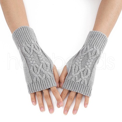 Acrylic Fiber Yarn Knitting Fingerless Gloves COHT-PW0002-10H-1