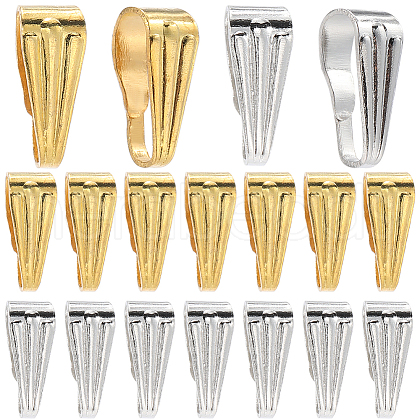 SOFPLATE 600Pcs 2 Colors Brass Snap on Bails KK-SP0002-24-1