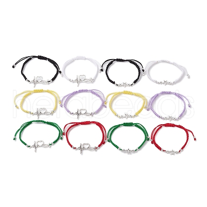 Heart & Star Tibetan Style Alloy Link Bracelets BJEW-JB101002-1