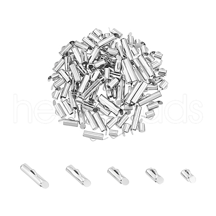 Unicraftale 100Pcs 5 Styles 304 Stainless Steel Slide On End Clasp Tubes STAS-UN0060-24P-01-1