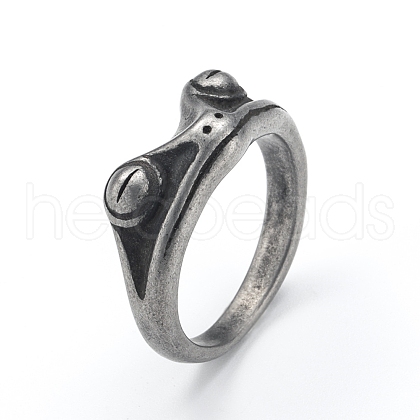 Stainless Steel Frog Finger Rings PW-WGF4234-03-1