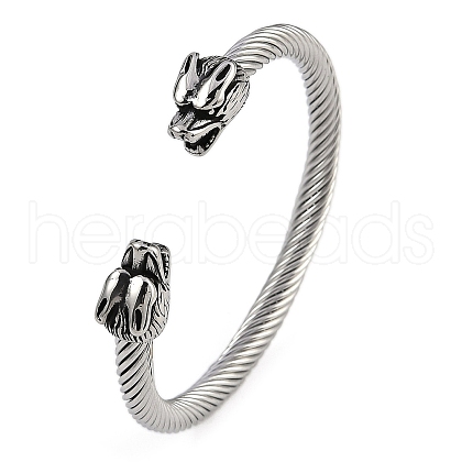 304 Stainless Steel Cuff Bangles for Women STAS-M023-09P-1