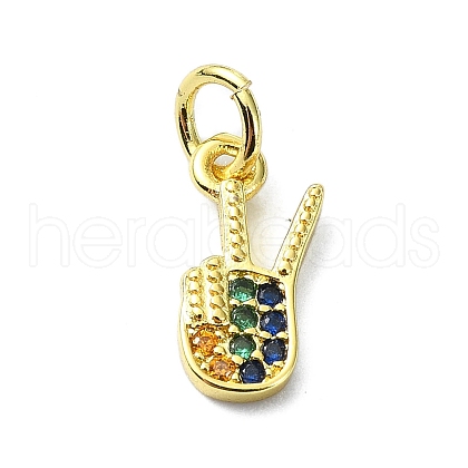 Brass Micro Pave Cubic Zirconia Pendants KK-H475-20G-01-1