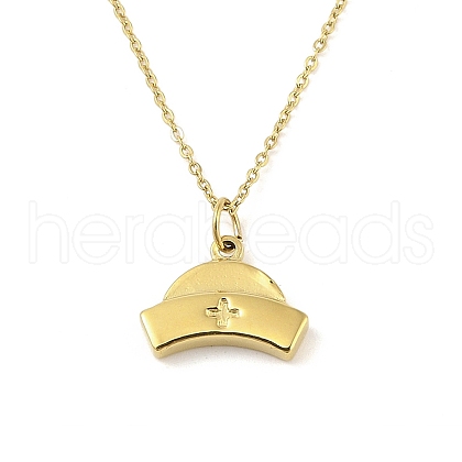 Ion Plating(IP) 304 Stainless Steel Pendant Necklaces for Women NJEW-B080-02G-1