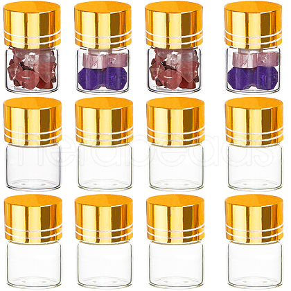SUNNYCLUE 40Pcs Clear Glass Bottles Bead Containers CON-SC0001-15B-01-1