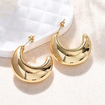 Moon 304 Stainless Steel Stud Earrings EJEW-A125-22G-1