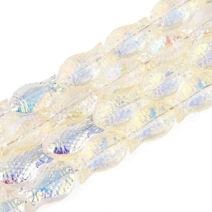 Transparency Electroplate Glass Beads Strands GLAA-T023-40A-08-1