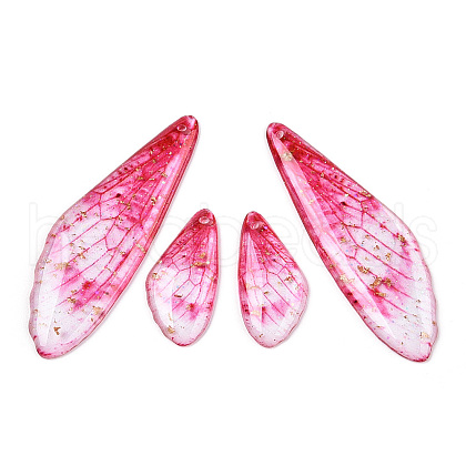 Transparent Resin Wing Earrings Pendants FIND-TAC0006-60B-1