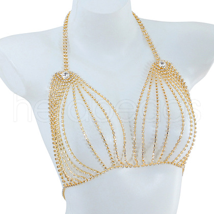 Alloy Crystal Rhinestone Tassel Sexy Chest Chains for Bikini FS-WG8610C-01-1
