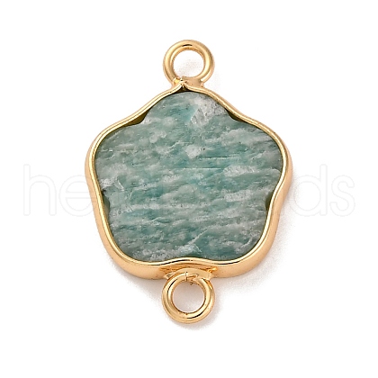 Natural Amazonite Flower Connector Charms KK-U042-17G-06-1