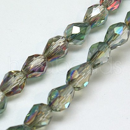 Electroplate Glass Bead Strands EGLA-E010-8x12mm-H04-1