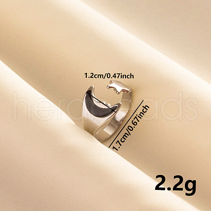 Stylish 304 Stainless Steel Enamel Cuff Ring SD4193-1-1