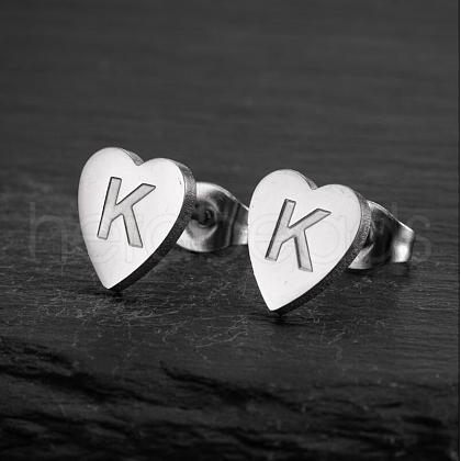 Heart 201 Stainless Steel Stud Earrings WGB8201-06-1