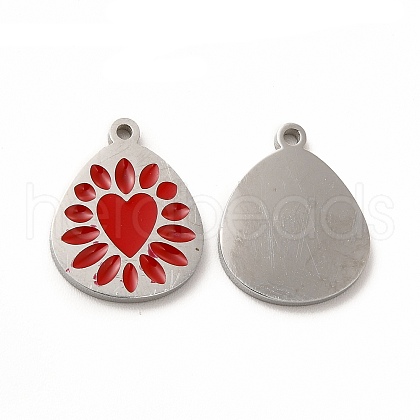 304 Stainless Steel Enamel Pendants STAS-F291-04P-01-1