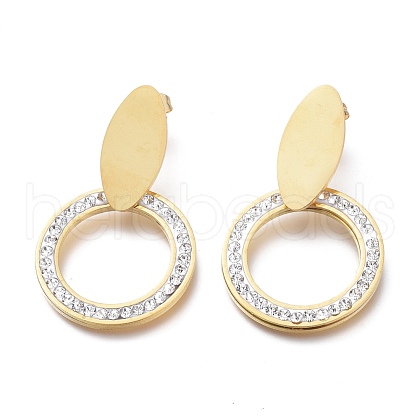 304 Stainless Steel Dangle Stud Earrings EJEW-E261-16G-1