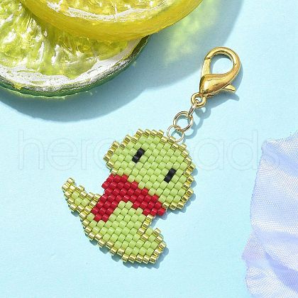 Snake MIYUKI Delica Beaded Pendant Decorations HJEW-MZ00199-1
