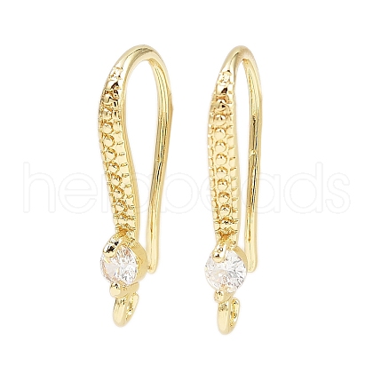 Brass Micro Pave Cubic Zirconia Earring Hooks KK-A257-14G-1