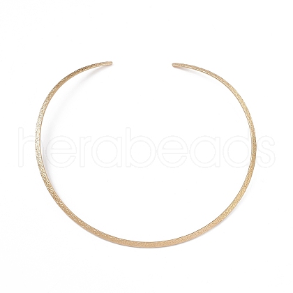PVD Vacuum Plating 304 Stainless Steel Floral Textured Wire Necklace Making STAS-B036-05G-1